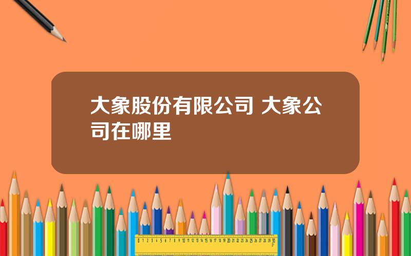 大象股份有限公司 大象公司在哪里